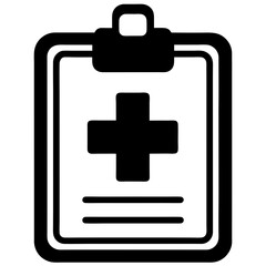 Obraz premium Medical clipboard with red cross symbol icon