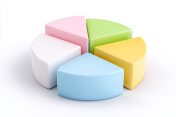 A colorful pie chart showing five different segments. The segments are arranged in a circular formation, each representing a portion of the whole.