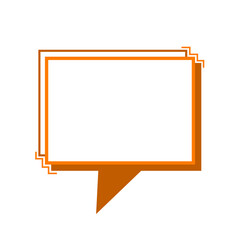 orange square speech box frame overlap