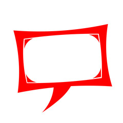 red square curve speech box frame