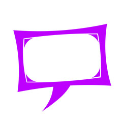 purple square curve speech box frame
