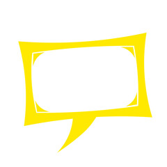 yellow square curve speech box frame