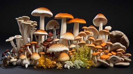 A photo of a collection of different mushrooms.