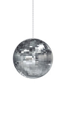 disco ball rotating isolated on transparent background , png 3d music party night and concert vertical social media motion design element