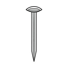 Simple Illustration of a Metal Nail with a Wide Head.