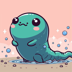 cute tadpole illustration 