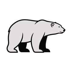 Side View of a Polar Bear Silhouette.