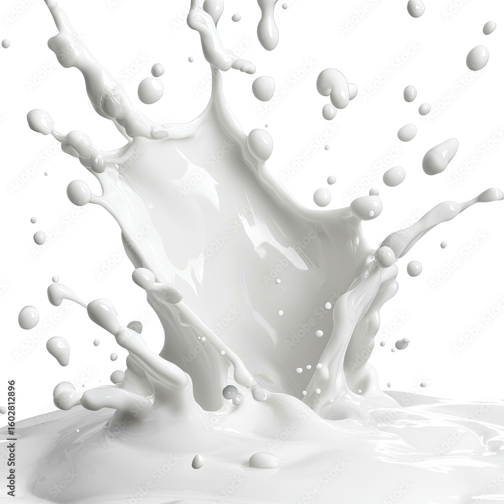 Aufkleber dynamic splash of milk with droplets over a white background capturing the essence of freshness and 