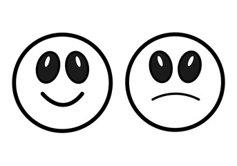 Face smile icon positive, negative emotion flat design element emoji symbols vector image