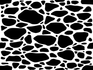 Black gravels seamless pattern. Rock debris background	
