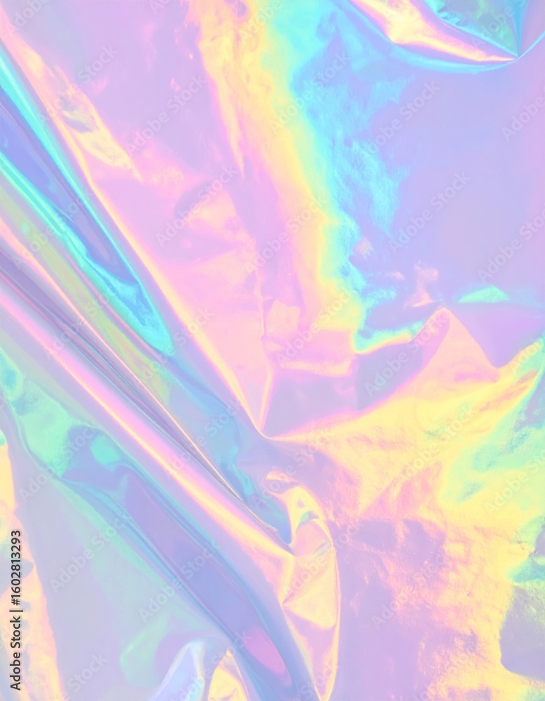 Poster iridescent holographic texture background with rainbow gradient light reflection