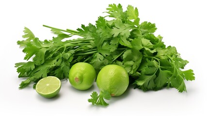 A photo of a collection of fresh cilantro.