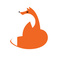 Red fox. Modern Fox logo and emblem, vector illustration isolated on white background.