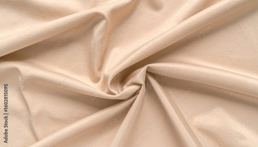 Aufkleber textured beige fabric with soft folds and subtle light play in studio setting