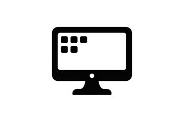 Desktop computer screen with app icons display monitor