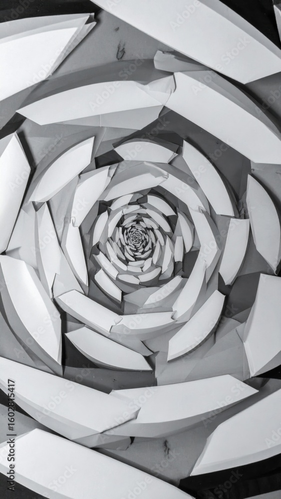 Poster abstract gray swirl pattern design geometric arrangement in monochrome invert