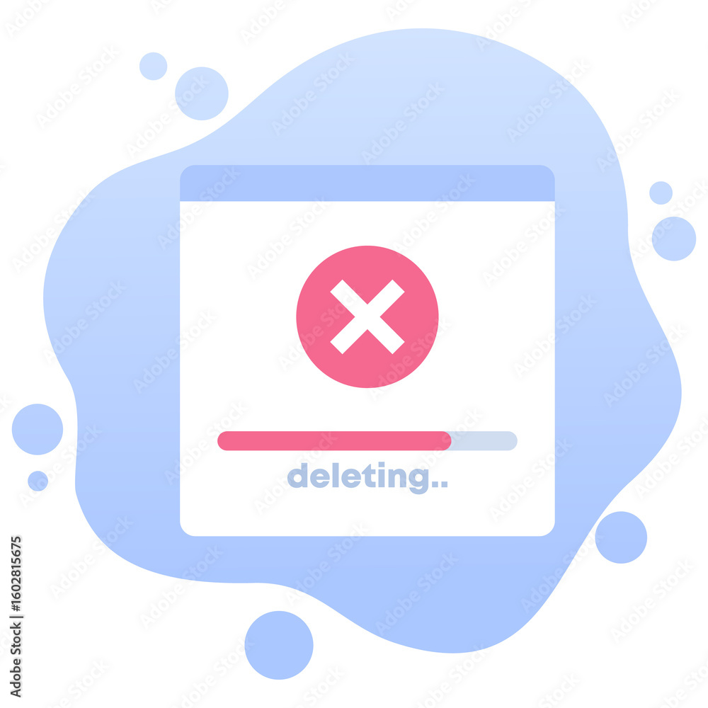 Poster deleting files and erasing data icon