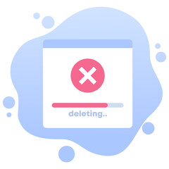 deleting files and erasing data icon