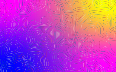Stylized topographic map outline height in lines and contours. The concept of a conditional geographical scheme and the trajectory of the terrain. Topography wavy pattern. 