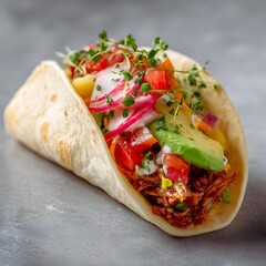 Veggie Soft Taco Side Shot Right Side Style Raw