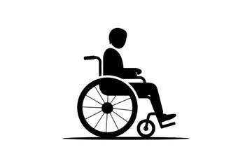 Obraz premium Person in Wheelchair Silhouette mobility disability