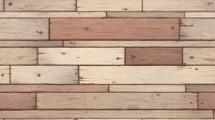 Fototapeta premium This seamless tileable pattern features a neat arrangement of wooden floor planks in varying shades. Perfect for enhancing interior design applications and digital projects