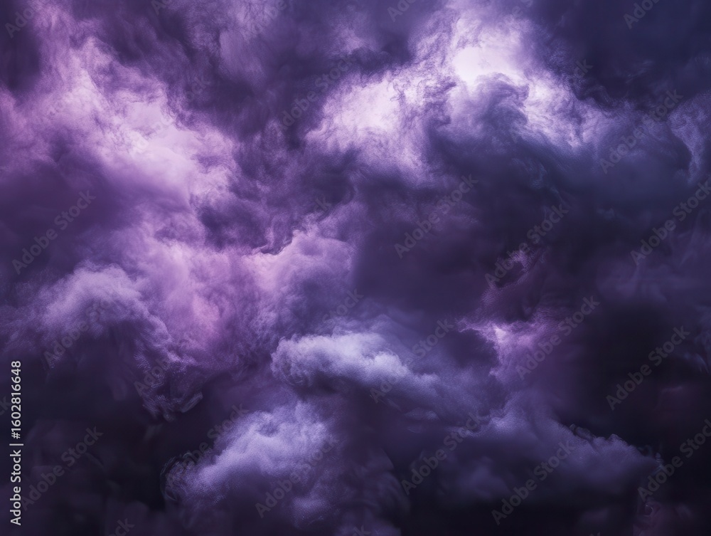 Poster dark clouds with slight purple glow creating textural depth and mood