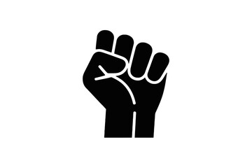 Obraz premium Raised Fist Silhouette power strength