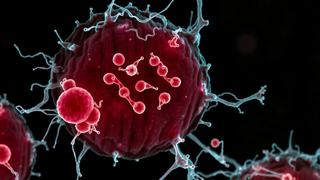 TEM of multidrug-resistant E. coli,
visible beta-lactamase enzymes on cell surface,
plasmid DNA strands transferring resistance.