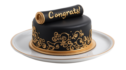  Graduation Cake with Congratulatory Message and Decor