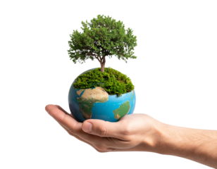 hands holding a tree