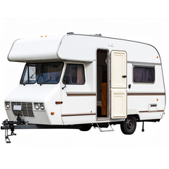  Vintage Retro Caravan Isolated on Transparent or White Background