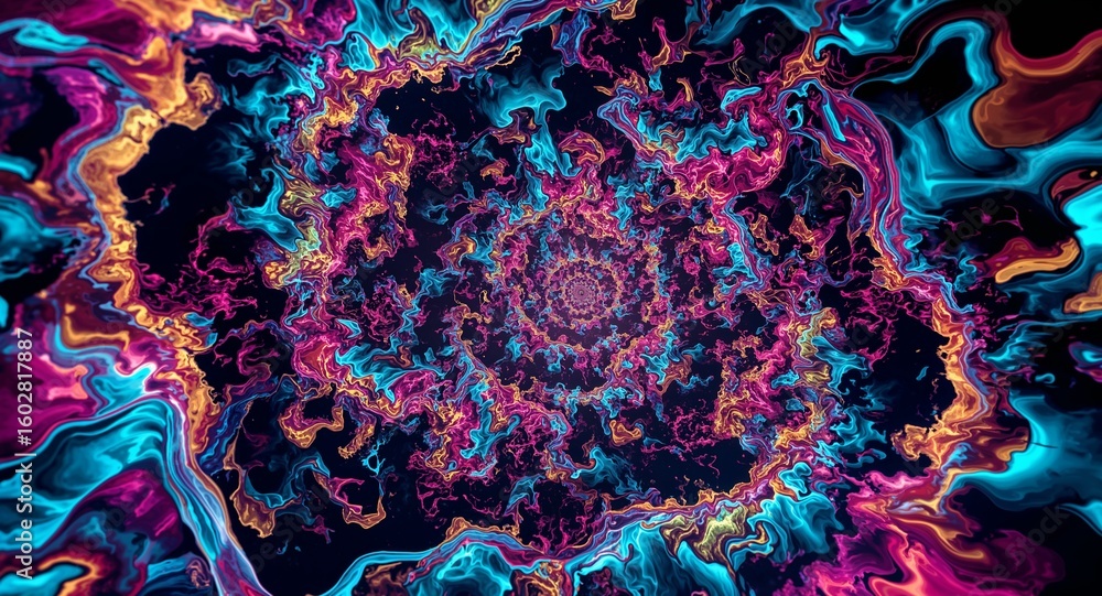 Poster abstract swirling vortex of vibrant colors creating a mesmerizing and dynamic visual experience