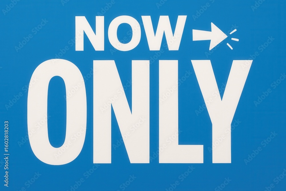 Poster bold white text on a blue background reading 