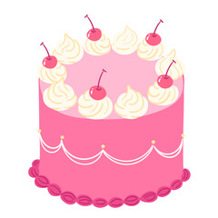 Cute Hand drawn Birthday Cake Illustration