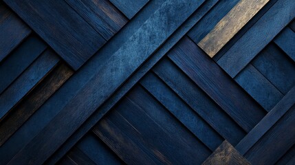 Elegant Dark Blue Geometric Wood Texture Background Design