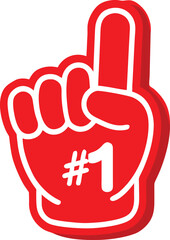 Red foam finger with number one vector