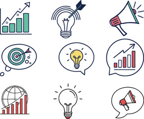 marketing expert icon set 