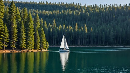 sailing on the lake