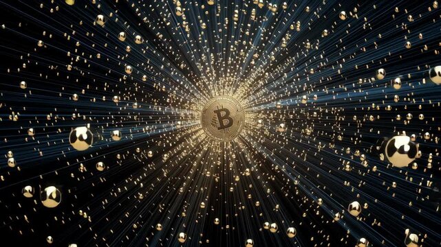 Data visualization of a crypto airdrop showing a token distribution network from a central logo to a global user base.