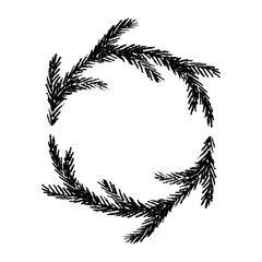 Christmas decoration border with spruce branches. Wreath doodle. Christmas, winter and New Year design element © Daria Shane