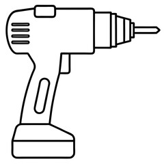 Power drill line art vector