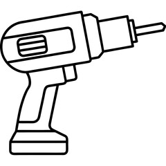 Power drill line art vector