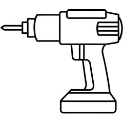 Power drill line art vector