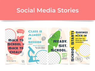 Back to School Social Media Story Templates Offering Savings and Essentials for Students Preparing for the New School Year