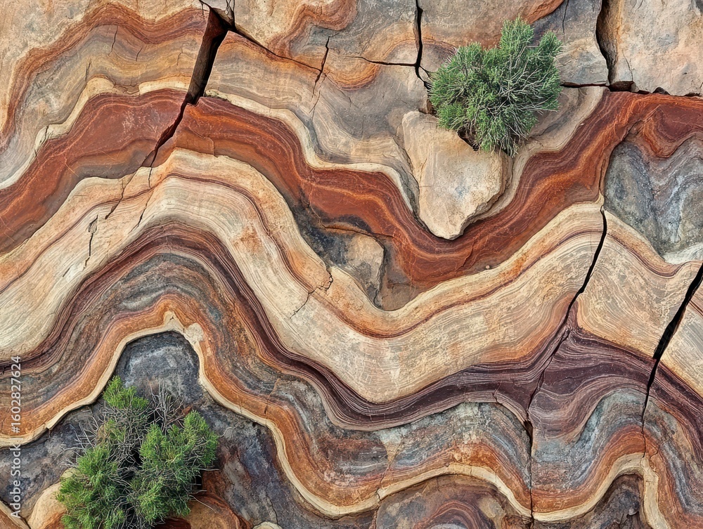 Aufkleber stunning microscopic patterns of rock architecture in nature