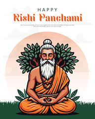 Obraz premium Rishi Panchami festival illustration showing devotion, fasting rituals and Indian tradition