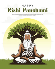 Rishi Panchami festival illustration showing devotion, fasting rituals and Indian tradition