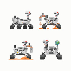 Mars Rover vector Art – Space and Astronomy Concept flat style