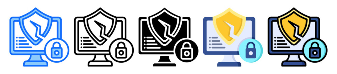 Vulnerability Security icon Multi Style Vector Illustration